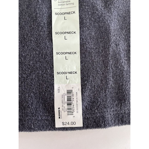 Ladies Juniors SO Scoop Neck Tank Terry Crop Top Size L NEW Blueberry MBX1227 - Picture 3 of 4